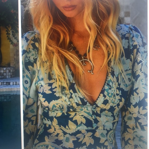 Night Moves Silk Satin Balloon Sleeve Midi Dress - Picture 3 of 7